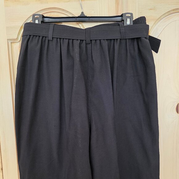 Nine West Women Belted High Rise Cargo Pant Tapered Leg Black Size M - Picture 3 of 6